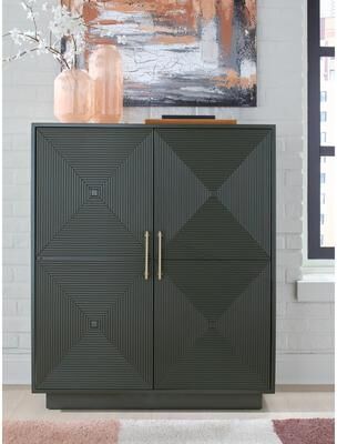 "Signature Design by Ashley Geirwood Dark Green Accent Cabinet - 40"" W x 16"" D x 48"" H"