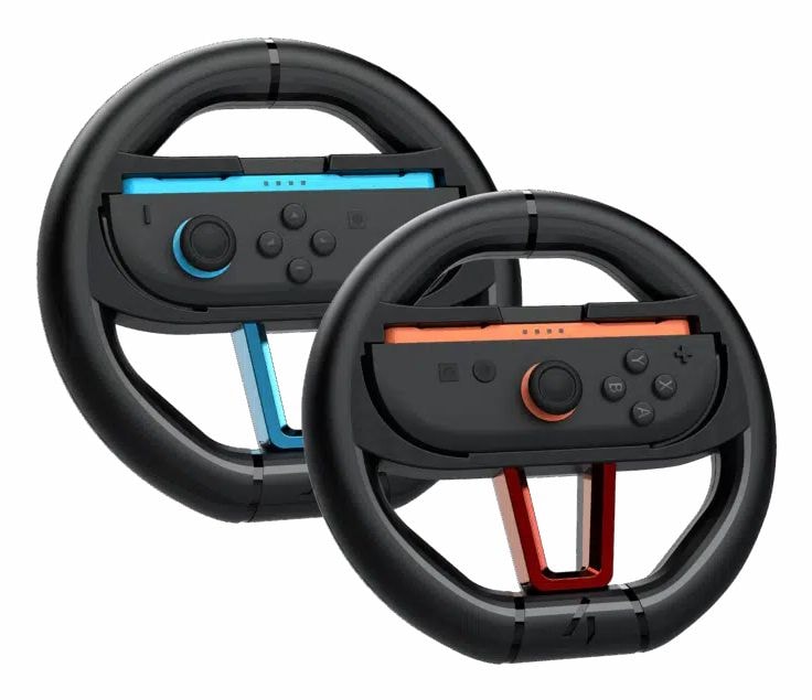 STEALTH Gaming Twin Racing Wheels Steuerrad für Nintendo Switch 2 (Schwarz, Mehrfarbig) S2-RW2