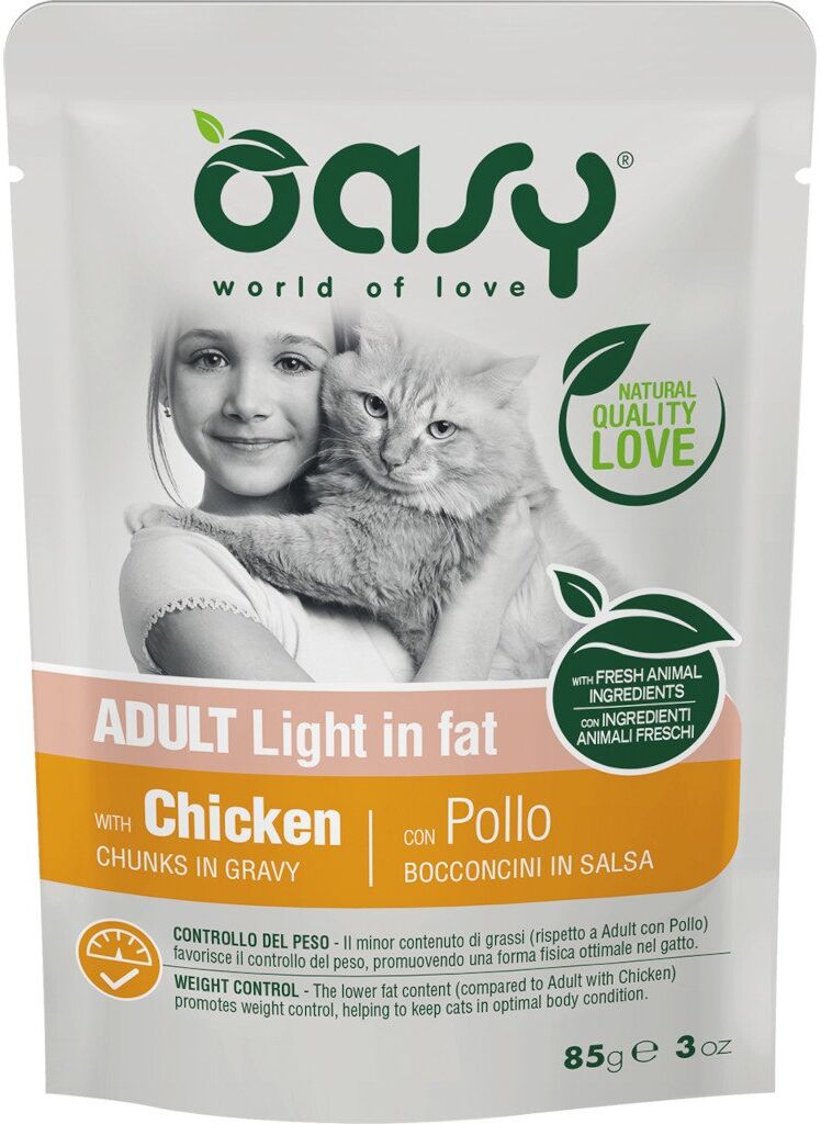 Oasy Umido Gatto Bocconcini Adulto Light Pollo 85 g