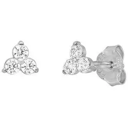 LEAF - OHRSTECKER TRIPLE ZIRKONIA - silber