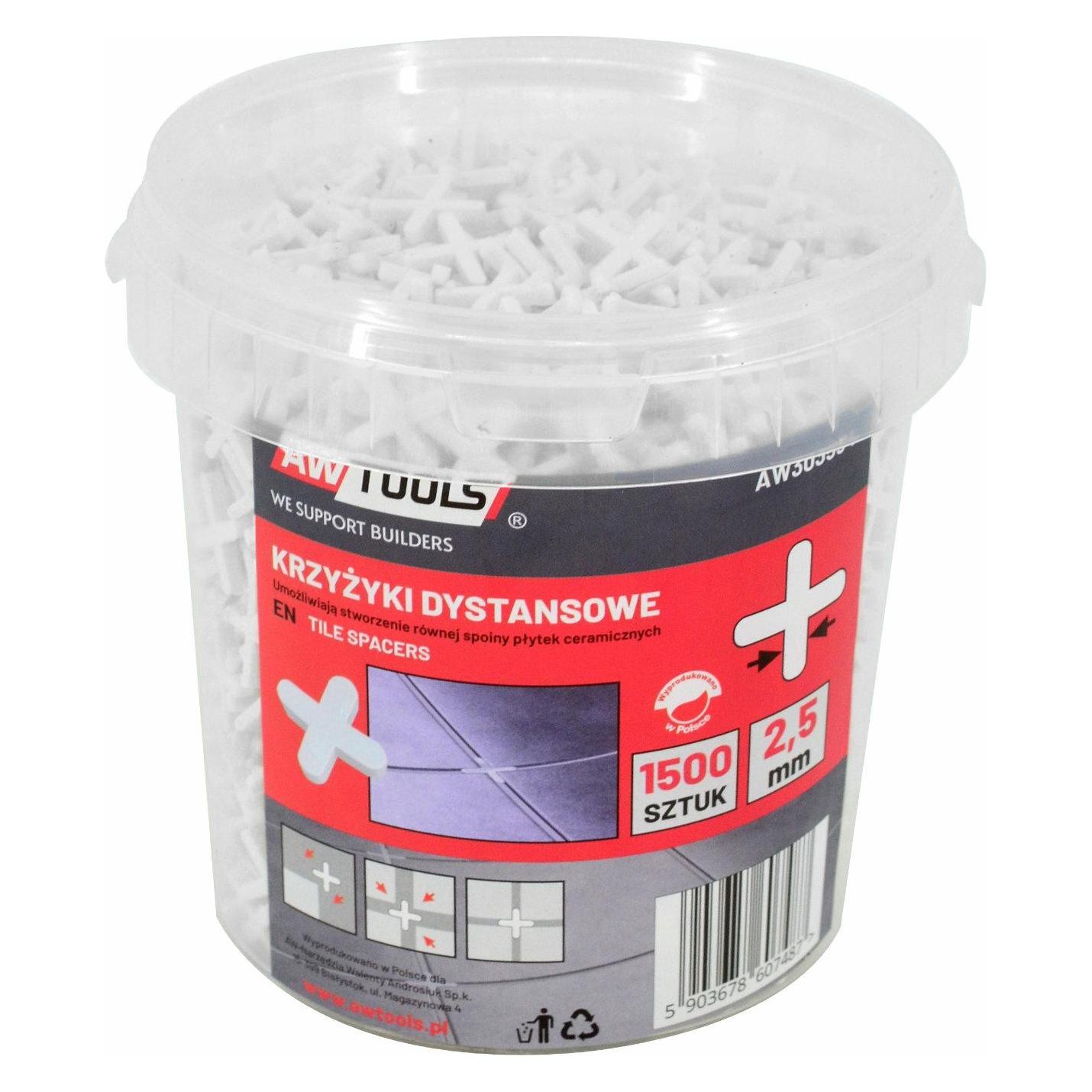 Awtools Distanz kreuzt 2,5 mm / 1500 Stcs. EIMER (35616799)