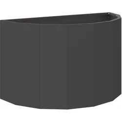 Helloshop26 - Moderner halbrunder Pflanzkübel für den Außenbereich 60 x 30 x 35 cm schwarzer Stahl