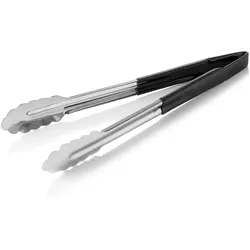 WAS Germany 20x HACCP Universalzange HACCP Tongs, 30 cm, schwarz, Chromstahl 18/0