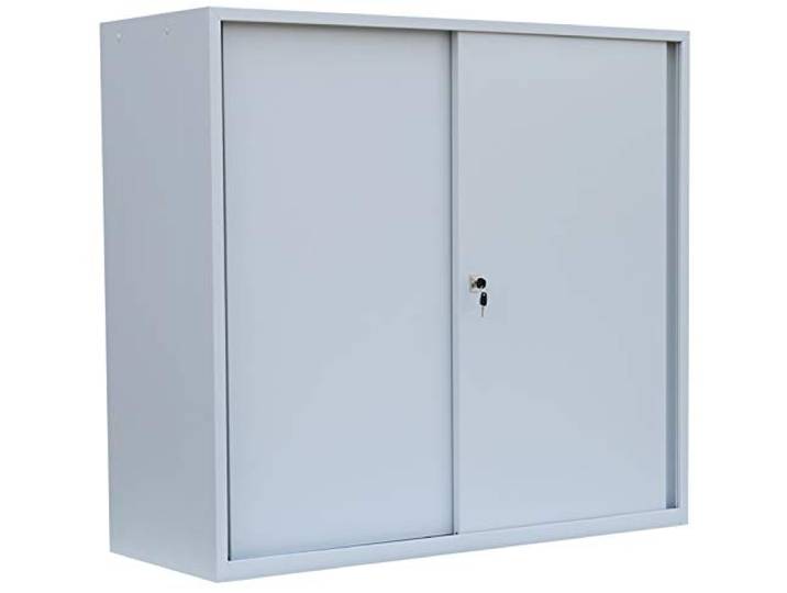 Lüllmann Schiebetürenschrank Stahl grau 1090x1200x450mm