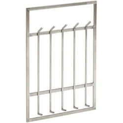 KADIMA DESIGN Wandgarderobe Metall Silber 60x100x7,5 cm Design Flurgarderobe Stahl, Hakenleiste Wandpaneel, Garderobe Wand, Garderobenleiste