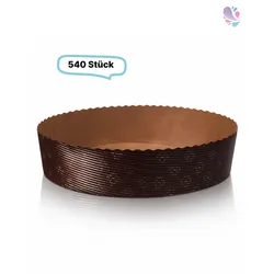 Papier-Backformen rund groß, 540 Stück, 185x45mm, Backofen geeignet, aluminiumfrei, geschmacksneutral