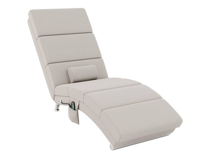 Homcom Massagesessel Polyester Stahl Cremeweiß, Metall, Füllung: Schaumstoff,Schaumstoff, 168x84x56 cm, Wohnzimmer, Sessel, Massagesessel