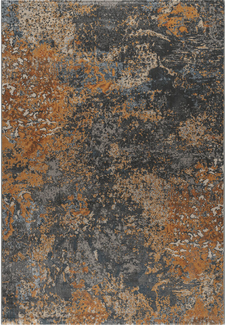 Rio Rectangle Abstract Area Rug Orange;Black Rectangle 133 x 195 cm