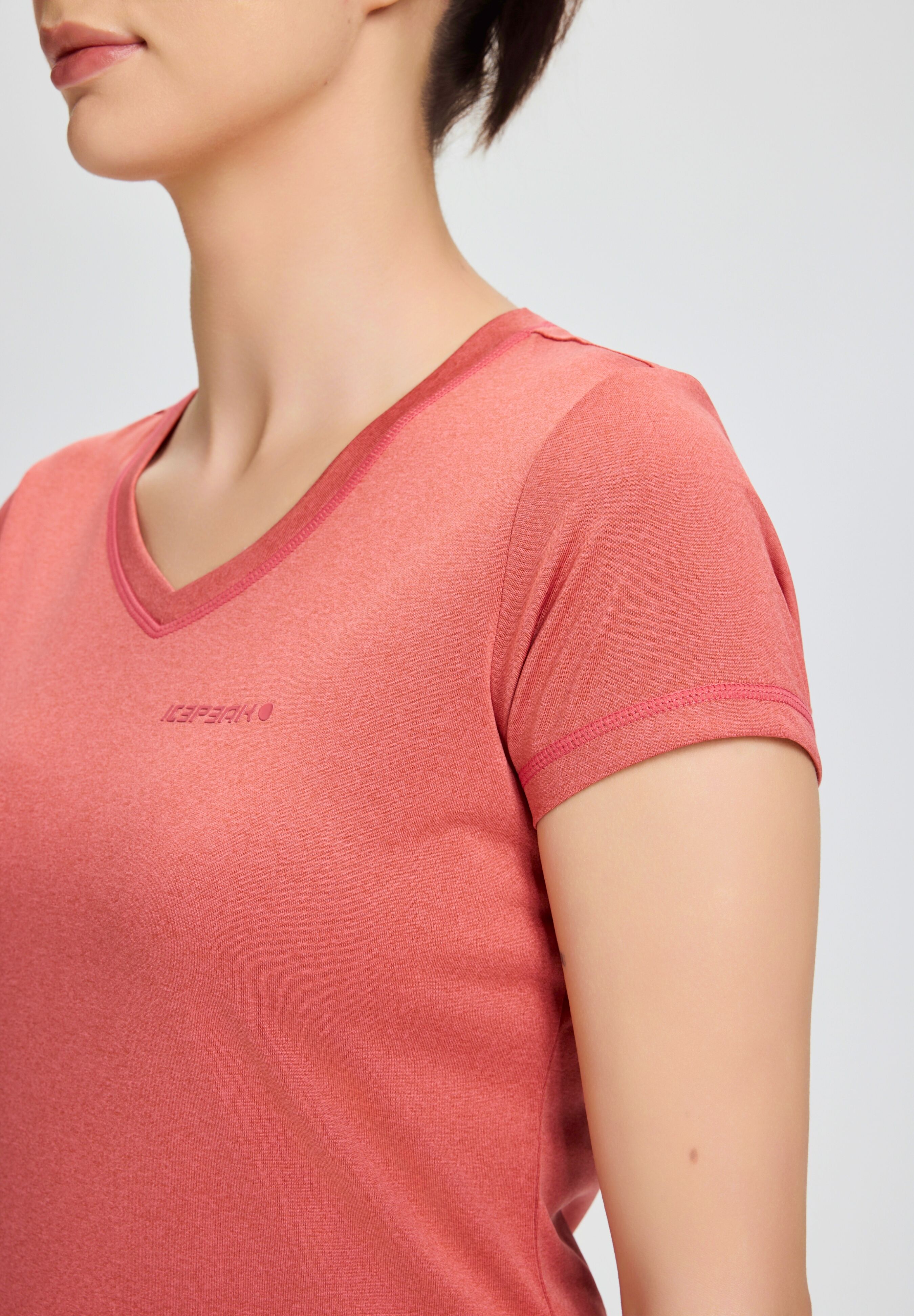 Funktionsshirt ICEPEAK "BEASLEY", Damen, Gr. L, orange (pink), Obermaterial: 100% Polyester, Shirts Funktionsshirt, schnell trocknend, aus Polyester pink L