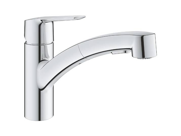 Küchenarmatur GROHE Start 1/2″, Chrom, herausziehbar , grau (chromfarben), Messing, Armaturen, Küchenarmatur