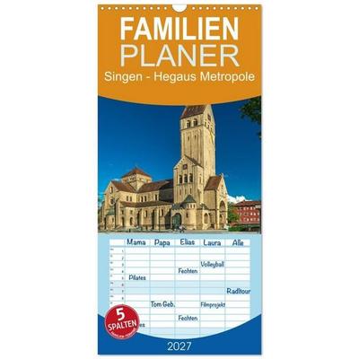 Familienplaner 2027 - Singen - Hegaus Metropole mit 5 Spalten (Wandkalender, 21 x 45 cm) CALVENDO