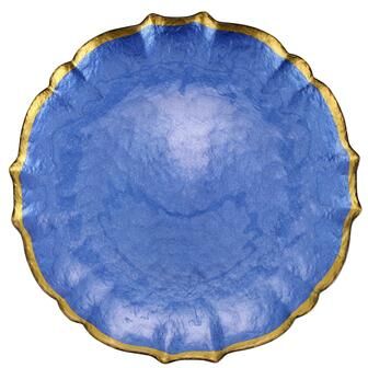 viva by VIETRI Baroque Glass Cobalt Dinner Plate