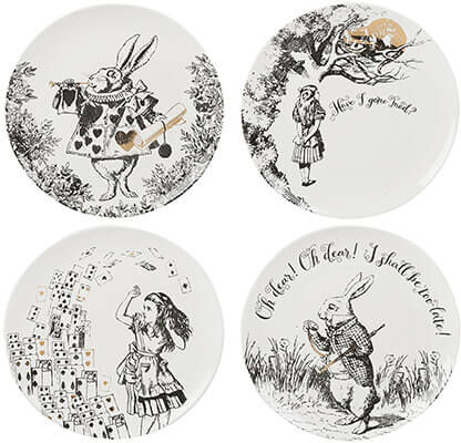 Alice In Wonderland Set of 4 Side Plates