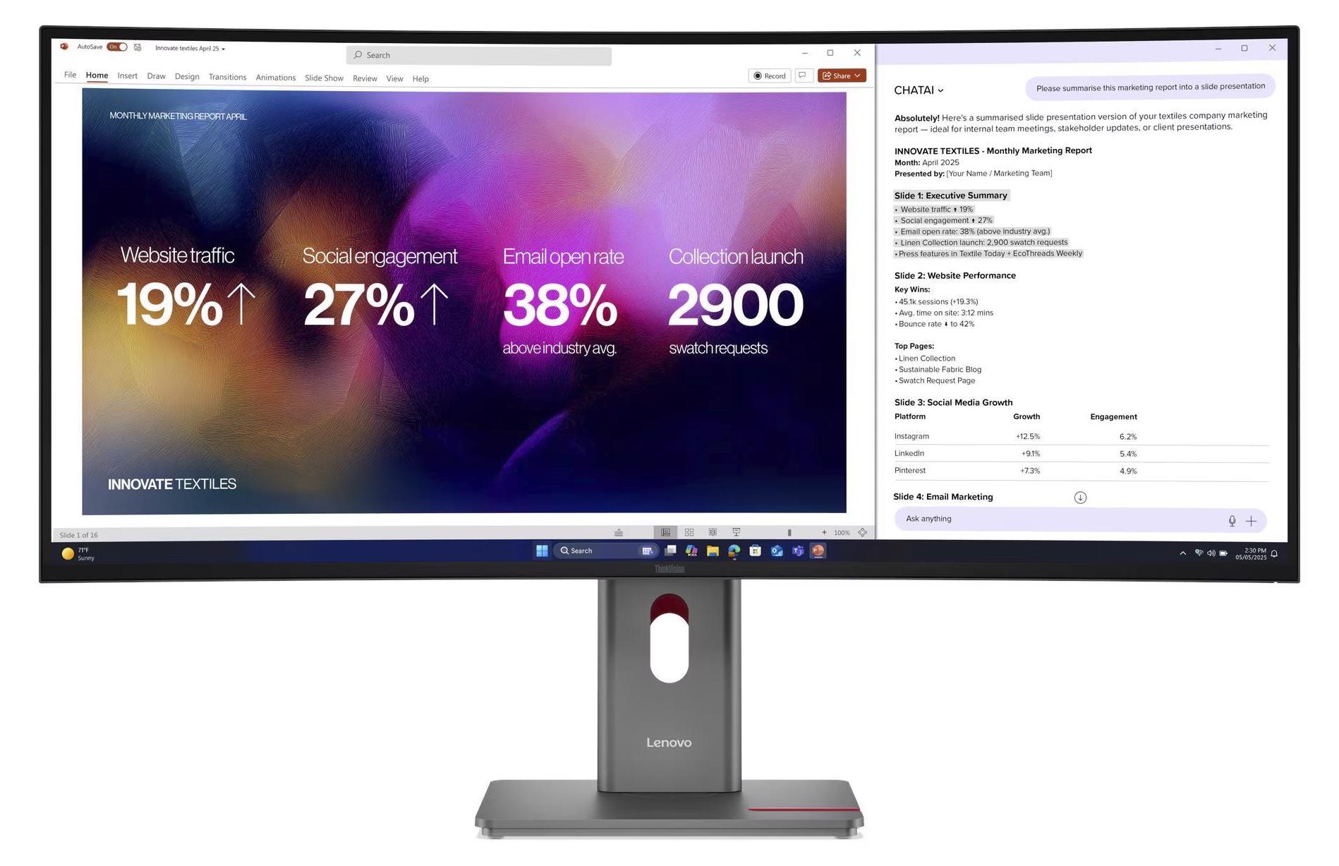 Lenovo ThinkVision P40WD-40 Monitor, 100,8 cm (39.7"), 5120 x 2160 Pixel, WUHD, LED, 6 ms, Schwarz