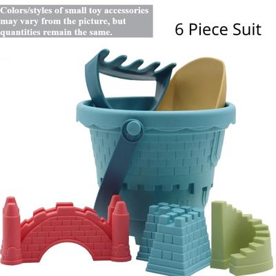 Perfect Picks Market Beach Sand Castle Bucket Set For Kids Fun Outdoor Sandbox Toys blue Castle