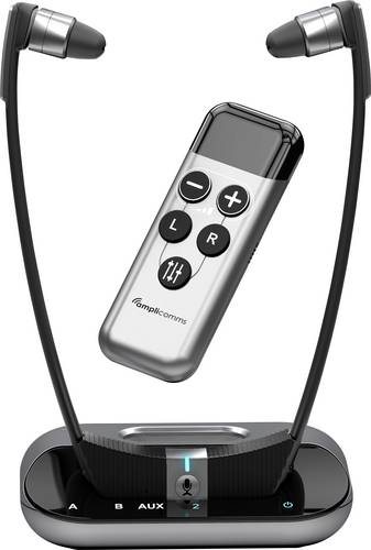 Amplicomms TV3500 In Ear Kopfhörer Kabellos Schwarz, Silber TV