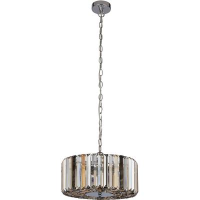 SEARCHLIGHT Hängeleuchte "Hängeleuchte Chapeau", silber (chrom, klar, rauchfarben, bernsteinfarben, weiß), 3, Ø 35cm H: 21cm, 1 Stk., Leuchten, Glamourös, Hängeleuchte
