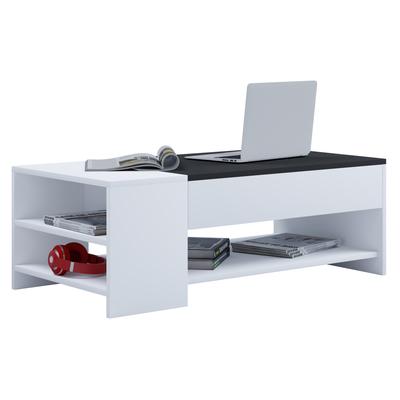 Couchtisch VCM "Holz Sofatisch Couchtisch Schublade Tindus", schwarz (weiß, schwarz), B:100cm T:50cm, Tische, Couchtisch