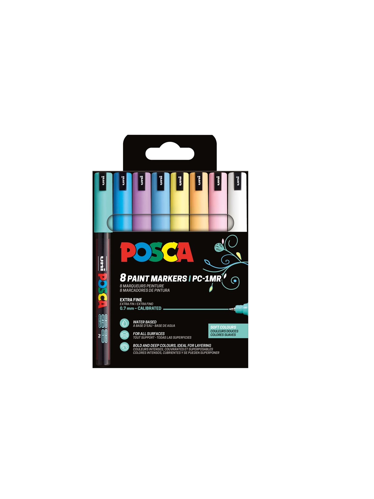POSCA Marker sæt Soft Colors PC-1MR 8 ass.