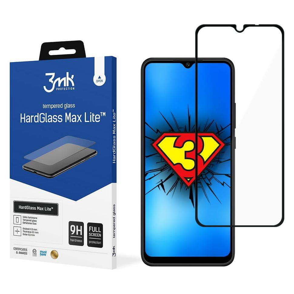 3MK Poco C40 / Redmi 10C HardGlass Max Lite (1 Stk., Xiaomi Poco C40, Xiaomi Redmi 10C) (3mk HardGlass Max Lite Black(494)-0)