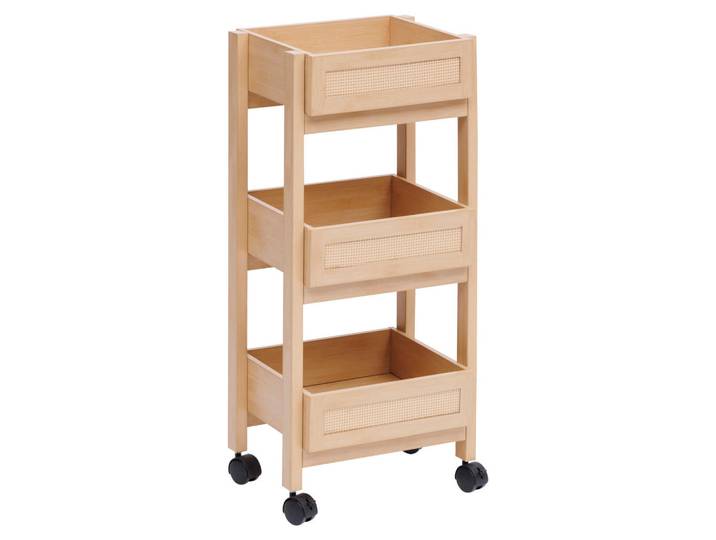 5five Simply Smart Küchenwagen auf Rollen Cane Braun 39,6/30/85,5 cm, 30x85.5x39.6 cm, Esszimmer, Servierwagen