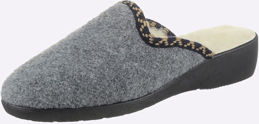 Pantoffel CLASSIC, Damen, Gr. 38, grau, Textil, Schuhe Pantoffel