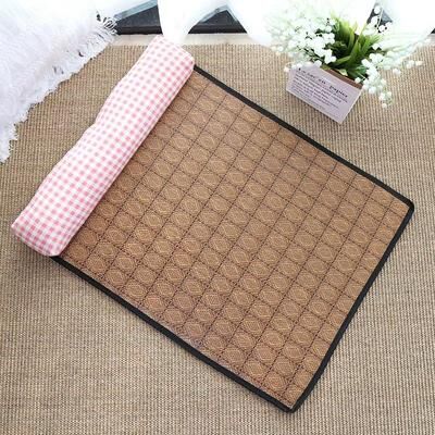 Inspired Finds Natural Rattan Cooling Mat For Cats And Dogs Breathable Summer Pet Bed Pad pink Grid m