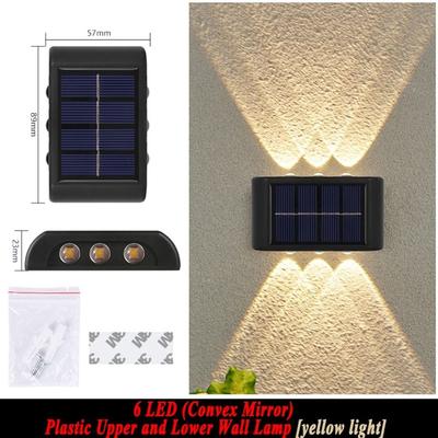 Uplift Picks Outdoor Solar Wall Light Waterproof LED Up Down Garden Lighting Lamp warm 6 Led 1 Pc