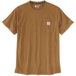 Carhartt, Herren, Sportshirt, Force – Braunes T-Shirt mit mittlerer Tasche (L), Braun, L