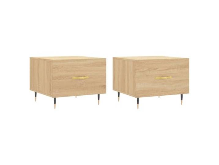 Couchtisch, 2-teilig, Holzverbund, Dub Sonoma, 50 x 50 x 40 cm, mit Schublade