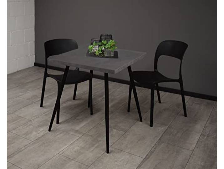 58 aufm Kessel Bistrotisch Ekaterina 70x70x75 schwarz matt/Graphit 14514