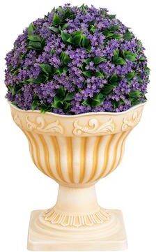 Nearly Natural 22-in UV Resistant Flowering Ball Topiary in Decorative Urn Planter