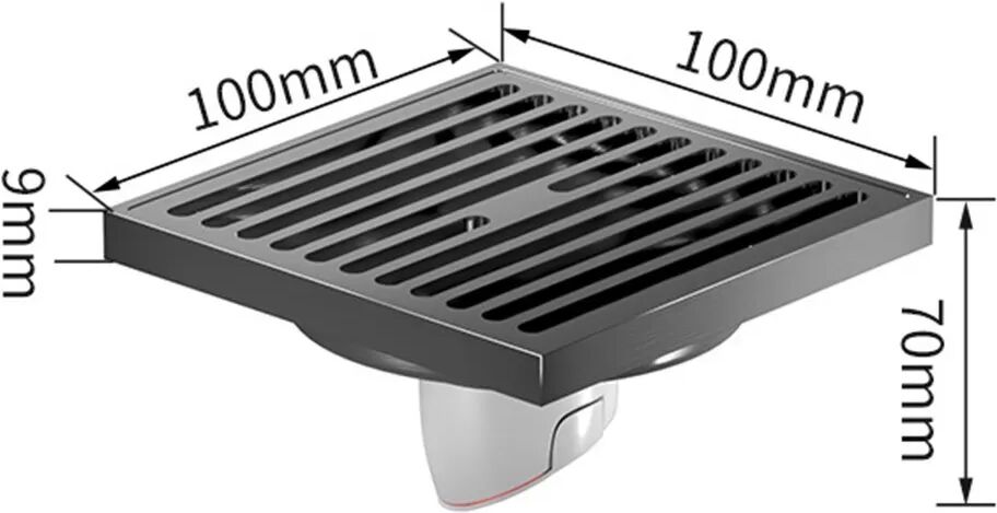 INF Siphon de sol basculant en cuivre électroplaqué - Noyau droit gris, anti-odeur, grand débit Gris
