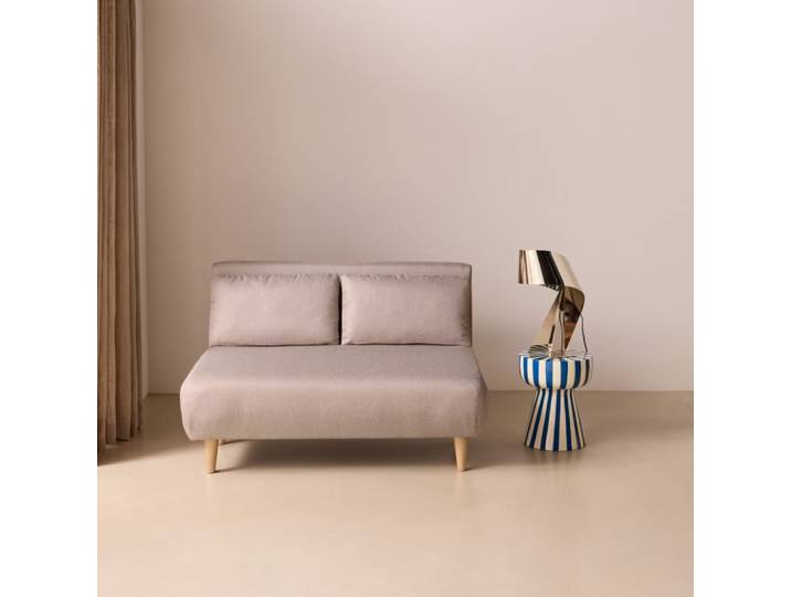 Canapé convertible en tissu beige