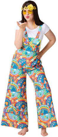 Latzhose "Flower Power", bunt