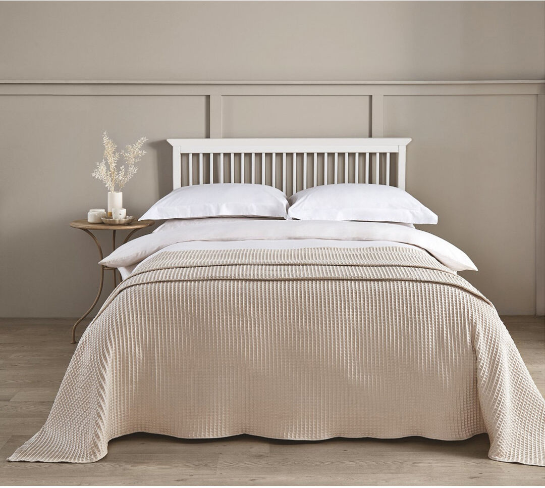 Symple Stuff Hotel Waffle Blanket Bedspread Taupe 225 x 250cm Bedspread