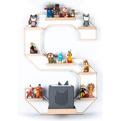 Wandregal BOARTI "Holz Regal Buchstabe S für Toniebox Tonies Figuren", weiß, B:40cm T:19cm, Regale, Wandregal