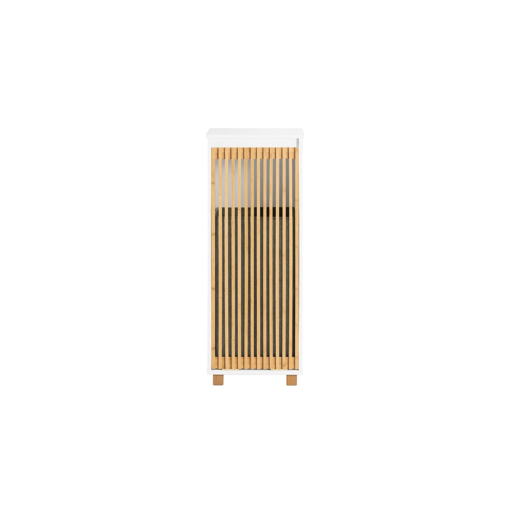 SoBuy Wäscheschrank mit 1 Tür Weiß 33x32,5x85cm Rustikal