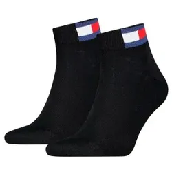 Tommy Men Uni Flag Quarter Sock 2P Schwarz Gr 39/42