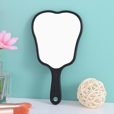 Fusion Finds Cute Handheld Makeup Mirror Tooth Shape Portable Travel Mirror For Makeup, Dental Exams & Gifts black