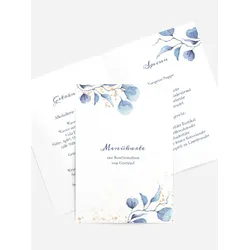Menükarten Kommunion selbst gestalten mit Spruch und Fotos im Onlinedesigner bei Meine-Kartenmanufaktur.de