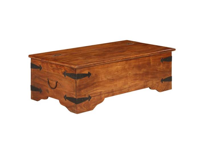vidaXL Table basse en bois massif avec finition couleur miel 110x55x35 cm