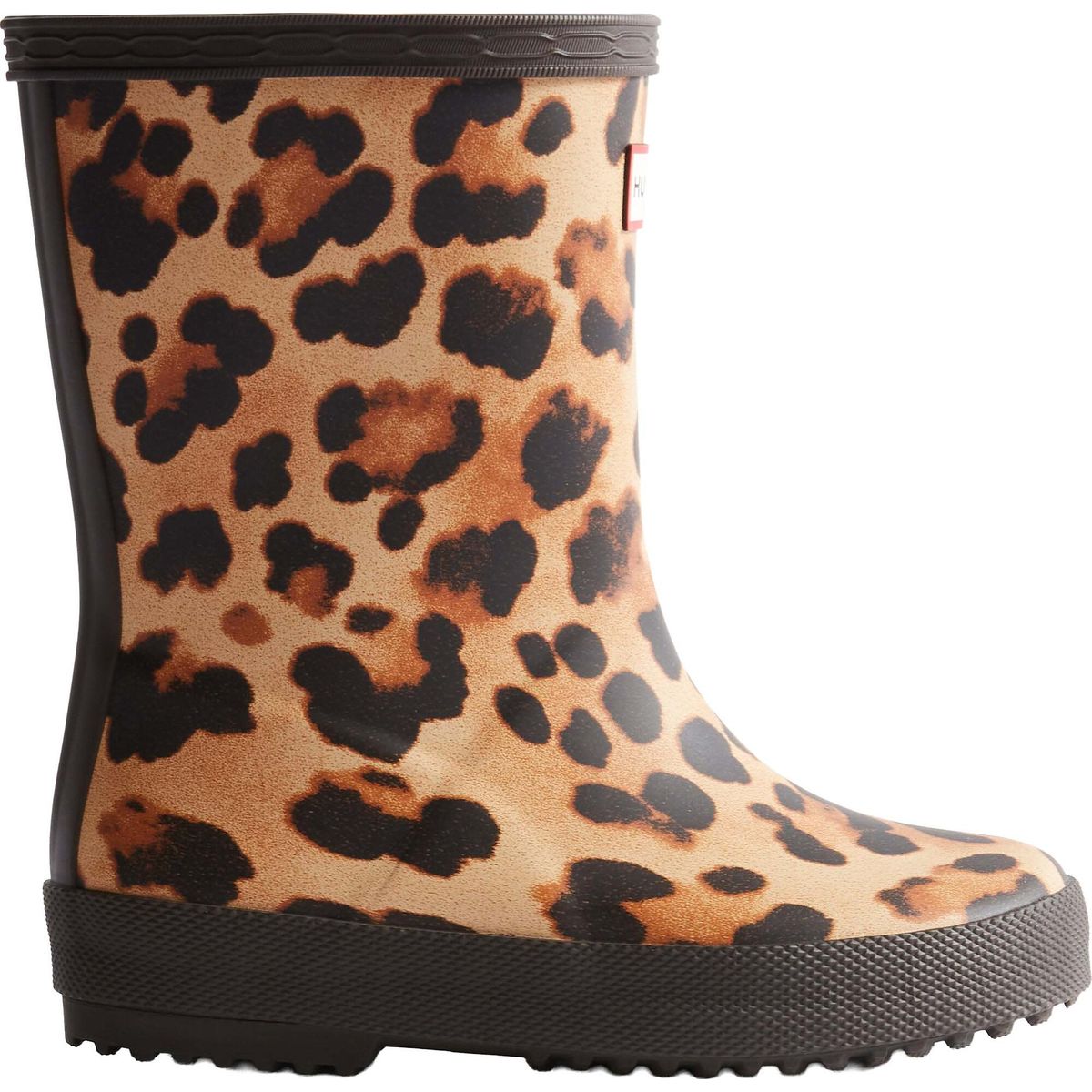 Hunter Kids First Leopard Print Boot leopard print/chocolate brown (LO) K12 HFRK0002261-LO-K12