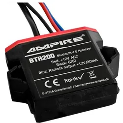 Ampire Bluetooth Receiver,3.5mm Klinke/Cinch, 12 Volt, aptXHD, aptXLL (Empfänger), Bluetooth Adapter, Schwarz