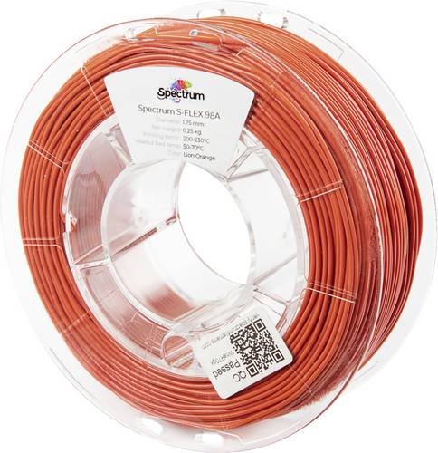 Spectrum Filaments 80526 S-Flex 98A Filament Flexibles Filament flexibel, chemisch beständig, verzugsfrei 1.75mm 250g lion orange