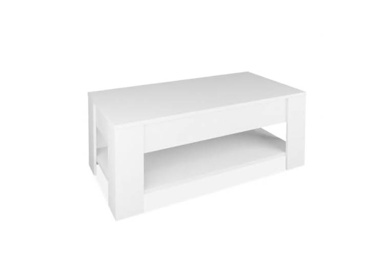 Helloshop26 Rechteckiger Couchtisch mit aufklappbarer Platte, Wohnzimmer, 42 x 98 x 50 cm, praktisches industrielles Design, aus Spanplatte, Schwarz, 13_0015732