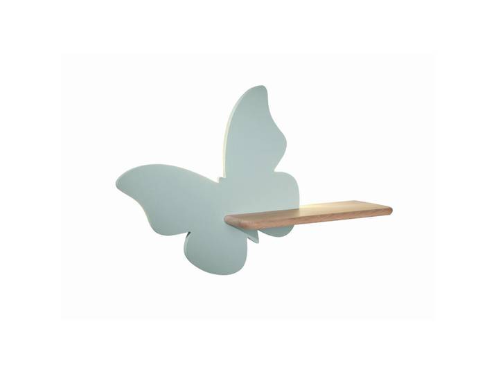 Kinderwandleuchte Butterfly, Mintgrün, Holz, Metall, Eiche, Schmetterling, 12x29.5x40 cm, RoHS, Europäischer Sicherheitsstandard, einfach zu transportieren, Lampen & Leuchten, Innenbeleuchtung, Kinderzimmerlampen, Kinderwandleuchten