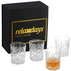 Relaxdays 4er Set Whisky Gläser Transparent