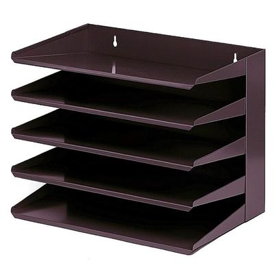 PROREGAL Sortierregal aus Metall mit 5 Fächern | HxBxT 30x38x25cm | Bis DIN A4-Format | Schwarz