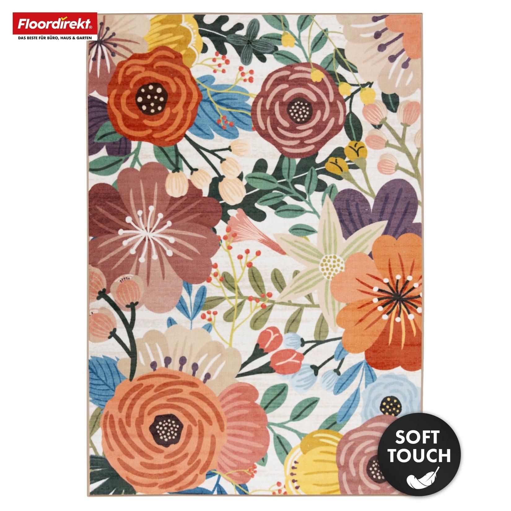 Floordirekt Wohnteppich Fleur Moderner Teppich mit farbenfrohem Blumen-Design